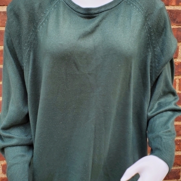 Moda International crewneck green‎ sweater L - Picture 4 of 11